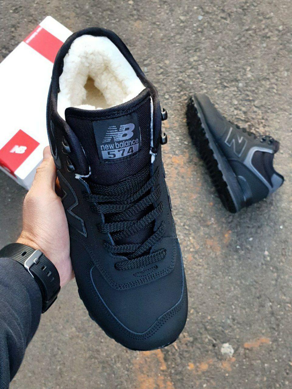 New Balance 574 Boots Winter Leather Black Grey