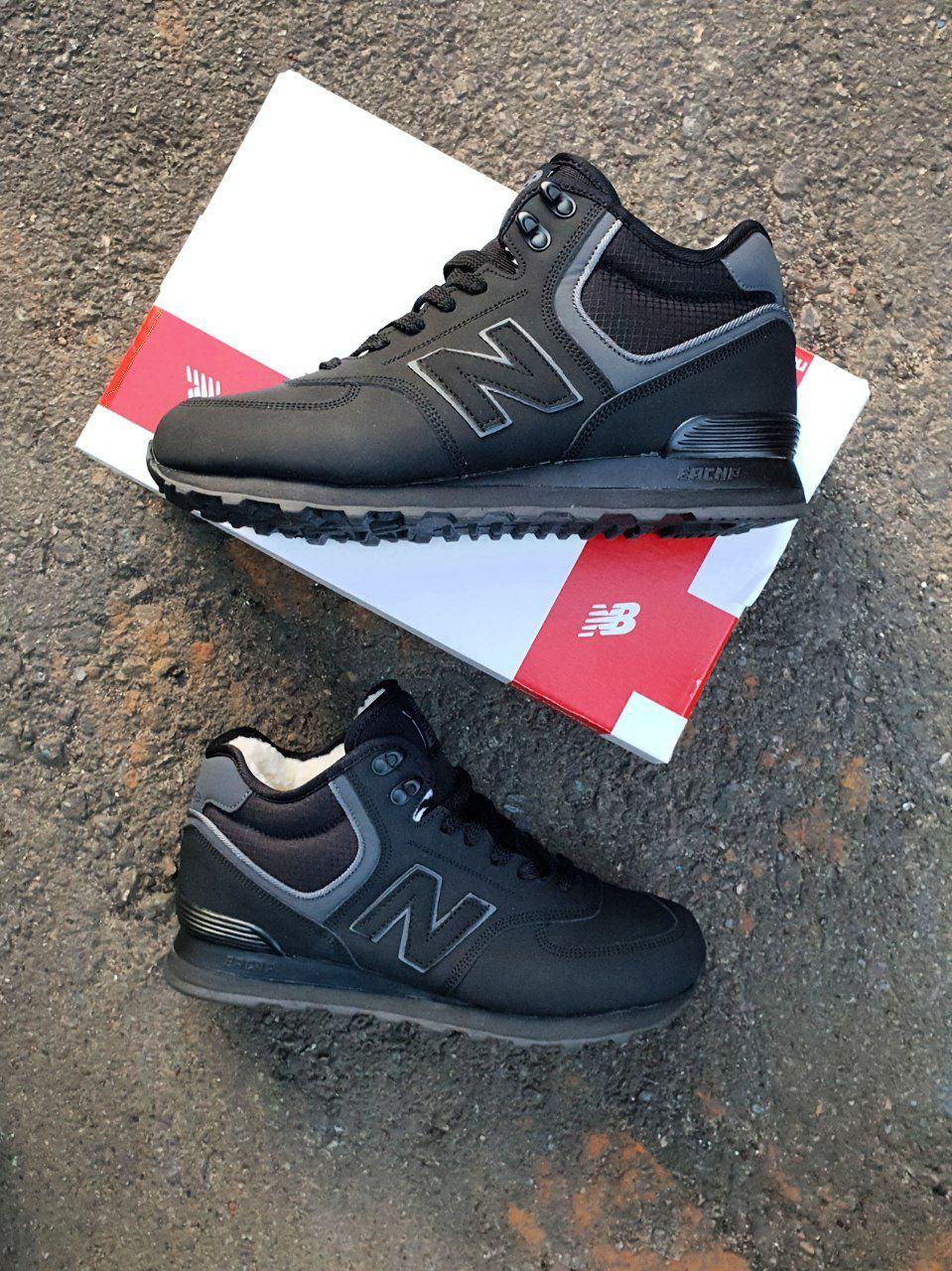 New Balance 574 Boots Winter Leather Black Grey