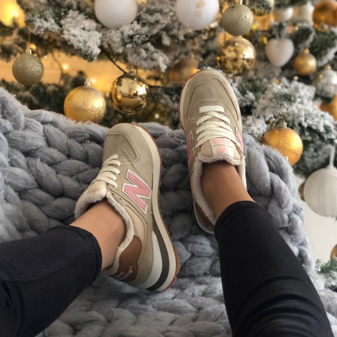 New Balance 574 Beige Pink White