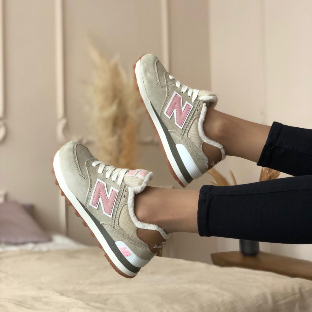 New Balance 574 Beige Pink White