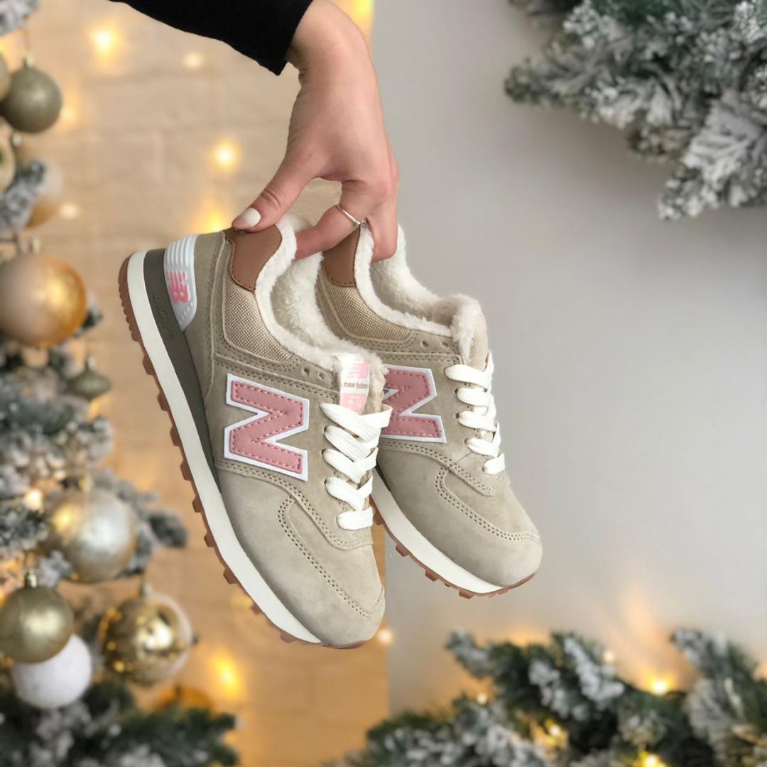 New Balance 574 Beige Pink White