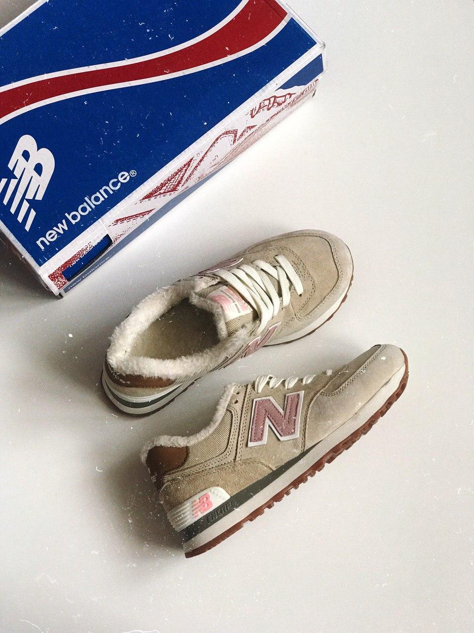 New Balance 574 Beige Pink White