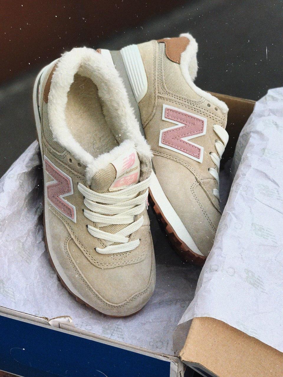 New Balance 574 Beige Pink White