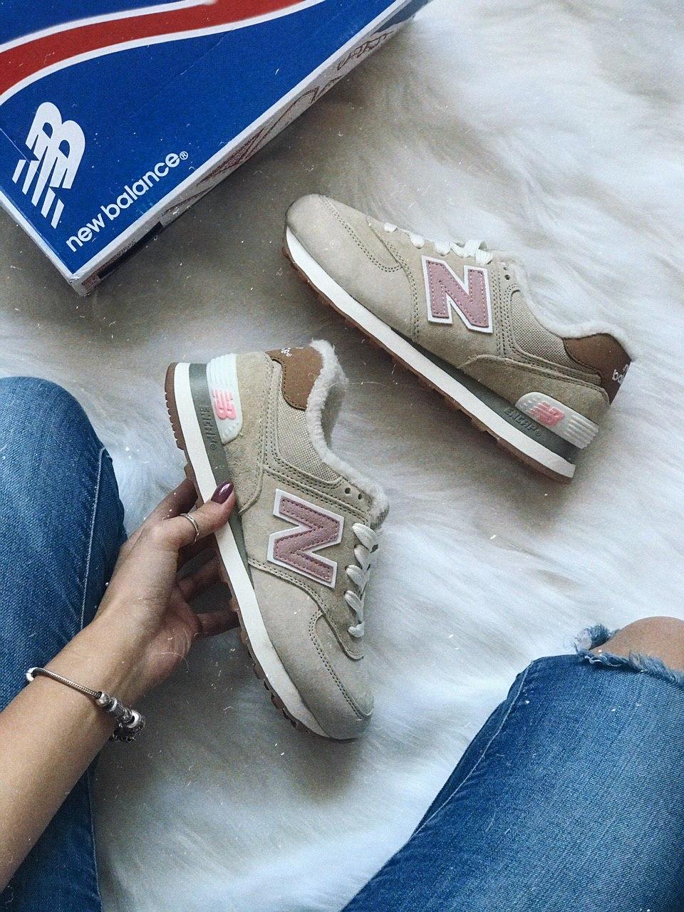 New Balance 574 Beige Pink White