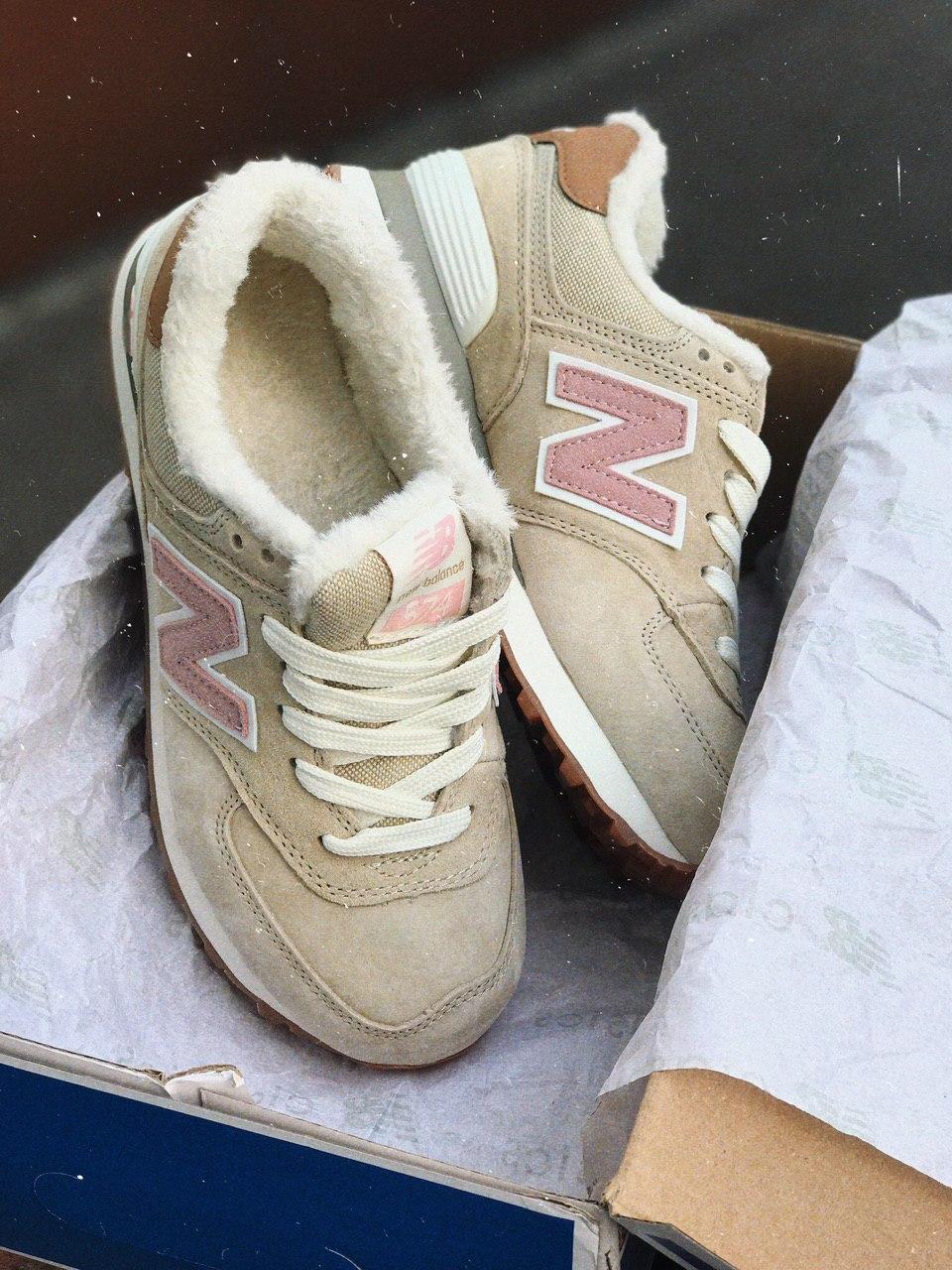 New Balance 574 Beige Pink White