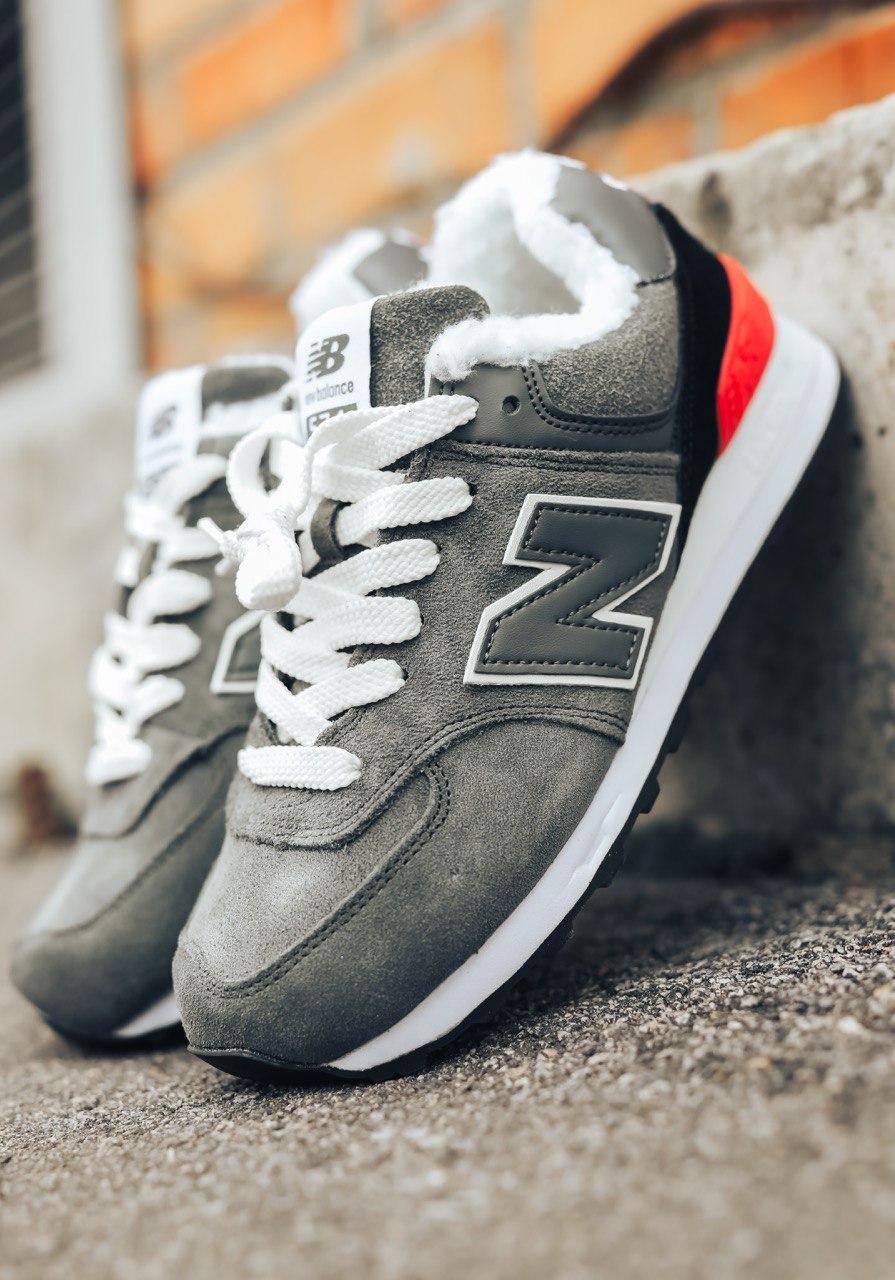 New Balance 574 Grey White Black Red