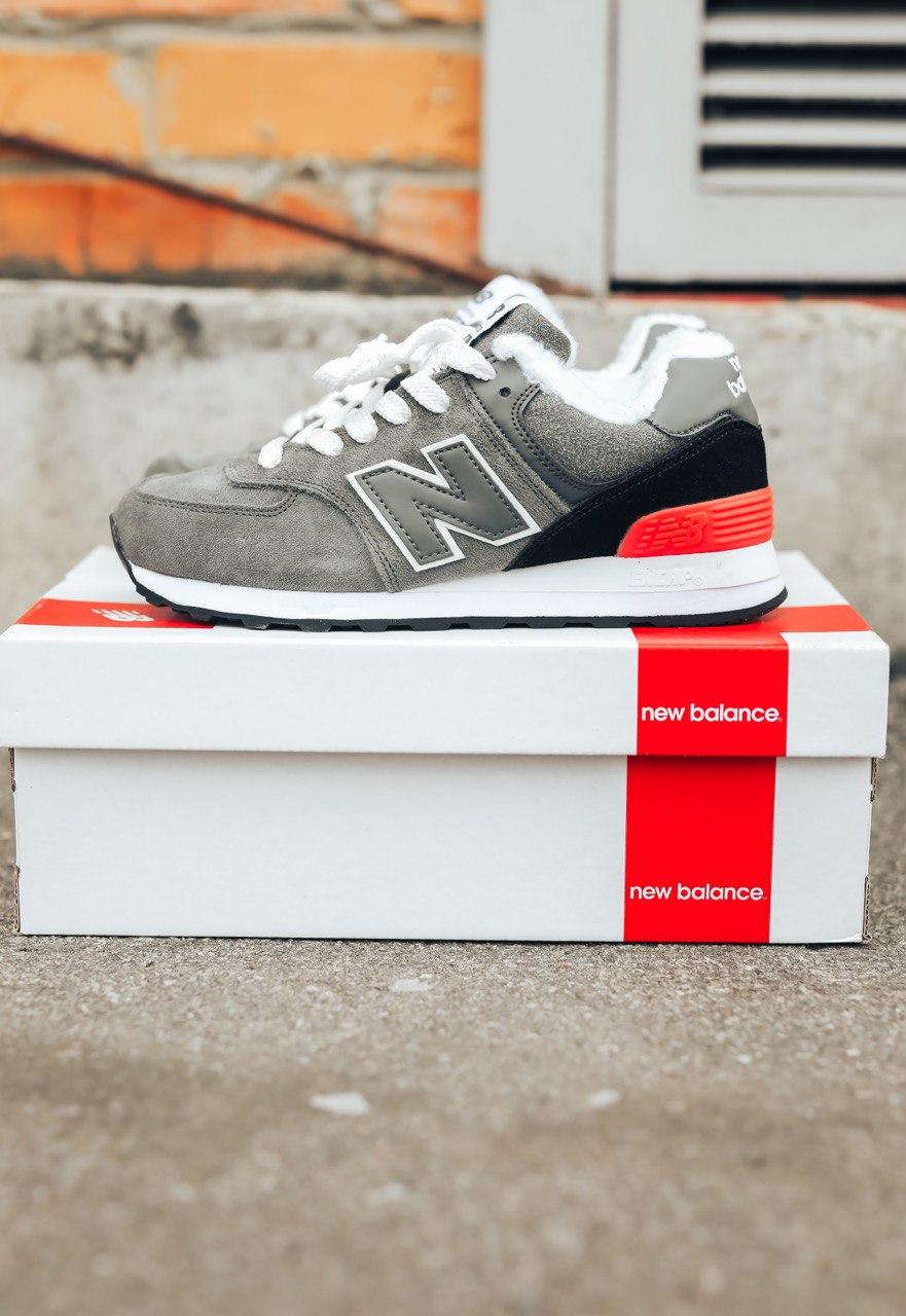 New Balance 574 Grey White Black Red