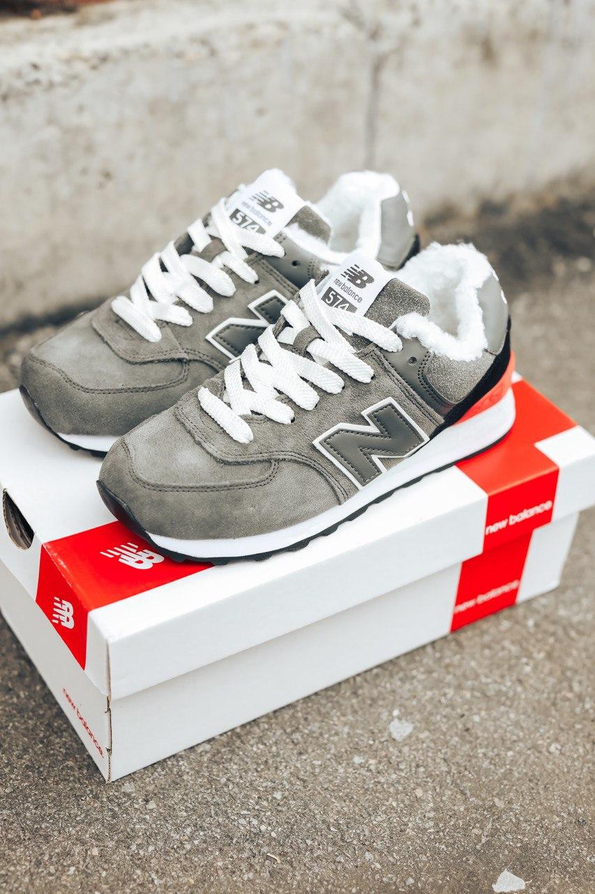 New Balance 574 Grey White Black Red