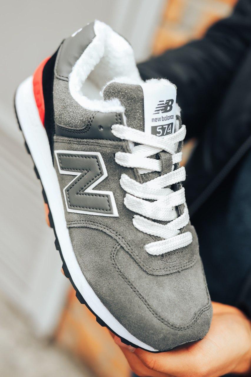 New Balance 574 Grey White Black Red
