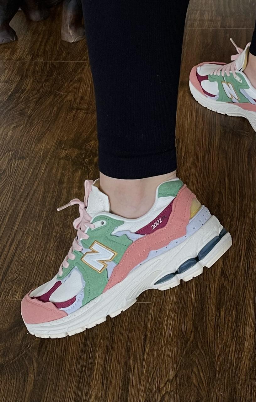 New Balance 2002R White Pink Green
