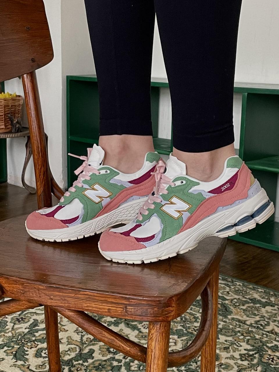 New Balance 2002R White Pink Green