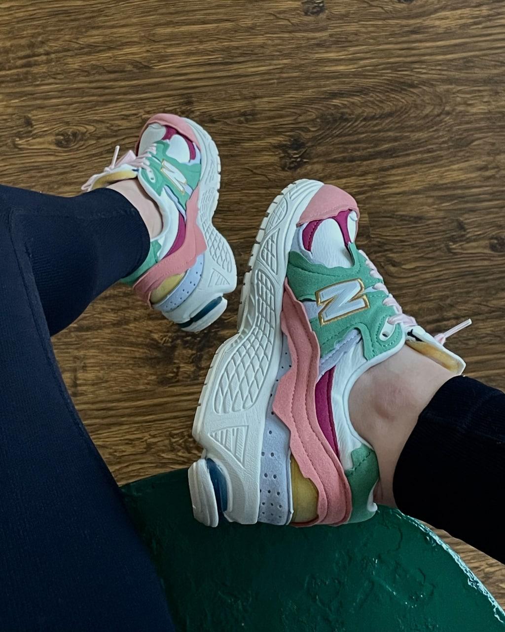 New Balance 2002R White Pink Green