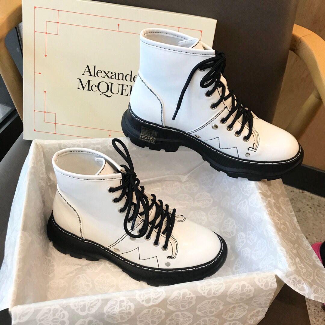 Alexander McQueen Boots Ankle White Black