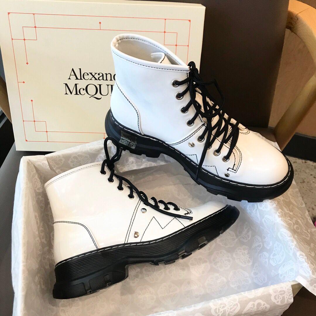 Alexander McQueen Boots Ankle White Black