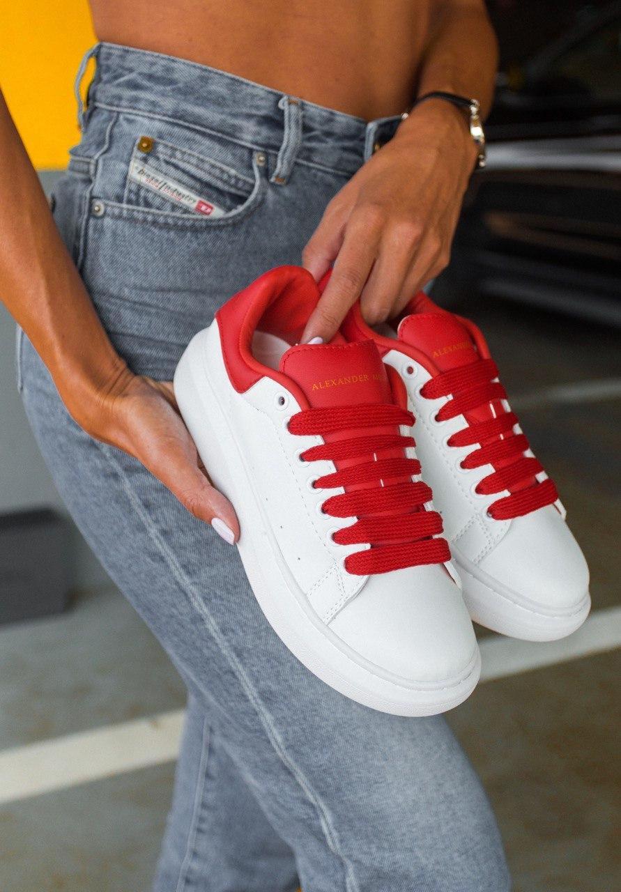 Alexander McQueen Low White Red