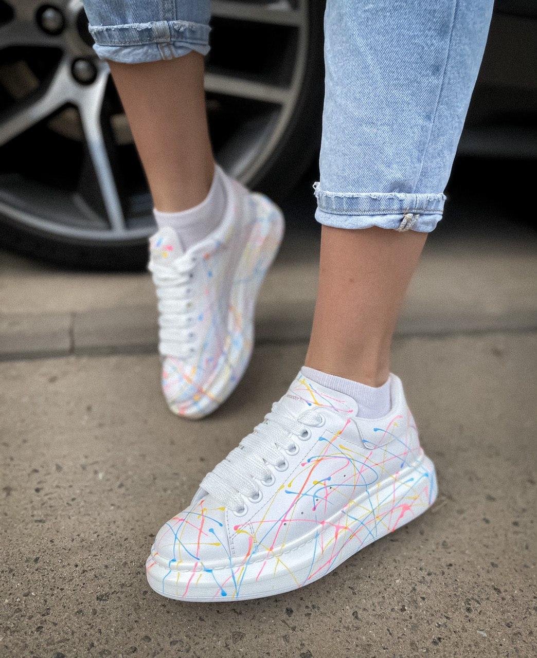 Alexander McQueen Low White Rainbow