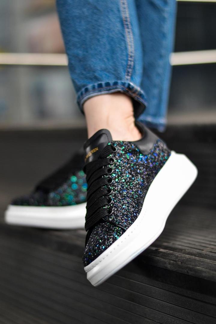 Alexander McQueen Low Galaxy Black White