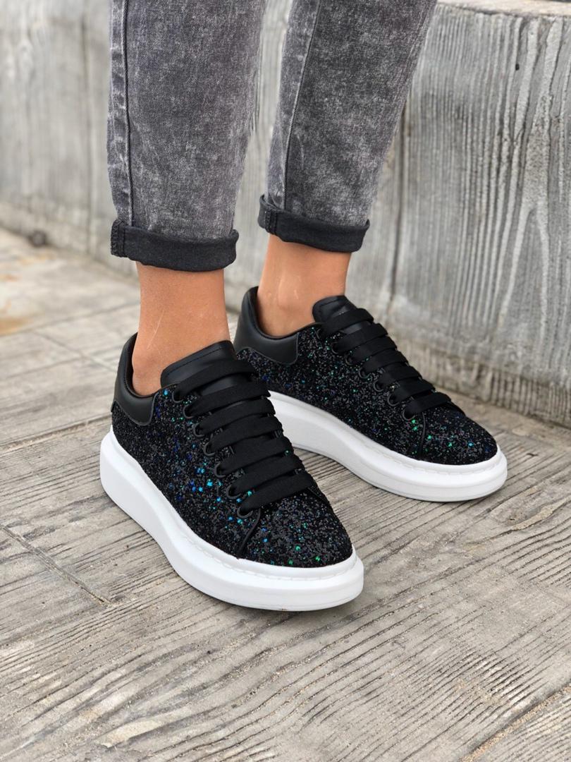 Alexander McQueen Low Galaxy Black White