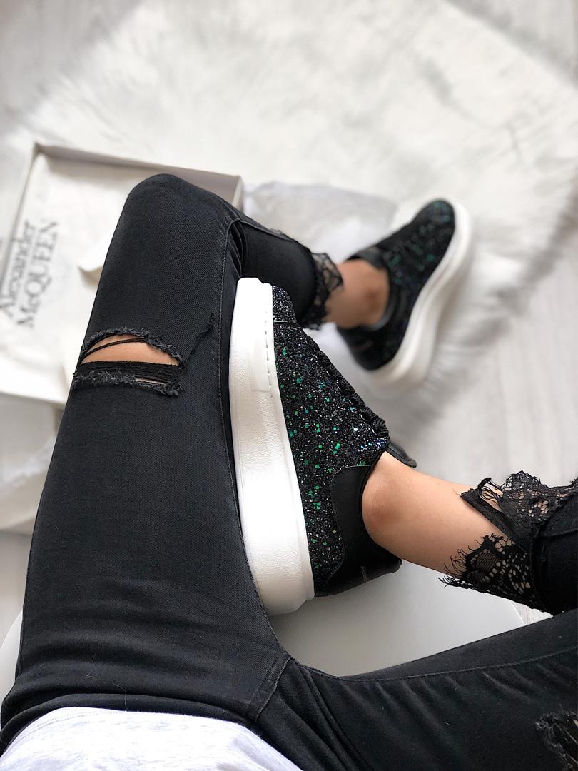 Alexander McQueen Low Galaxy Black White