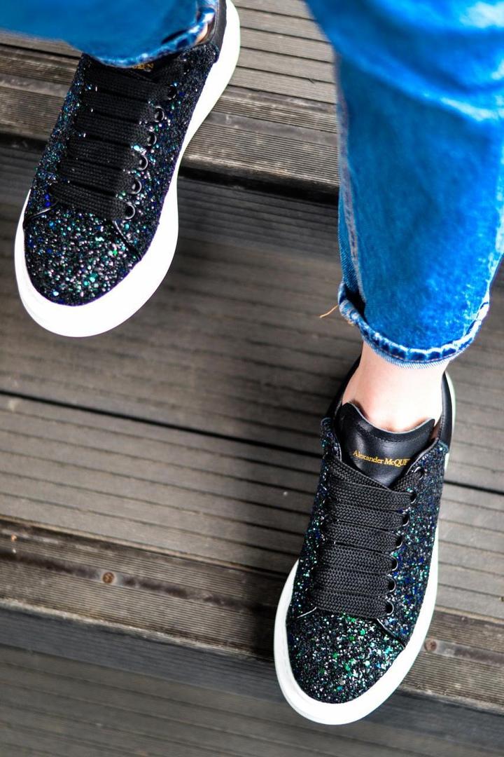 Alexander McQueen Low Galaxy Black White