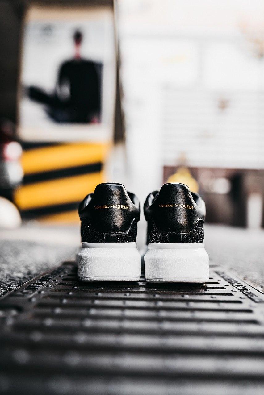Alexander McQueen Low Glitter Black White
