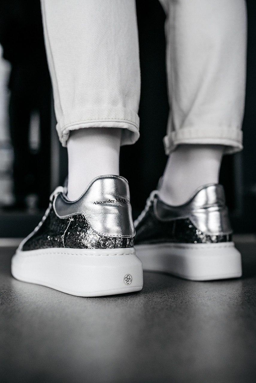 Alexander McQueen Low Leather Trimmed Glitter