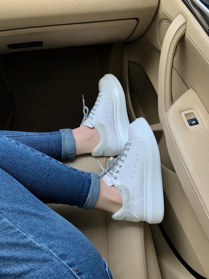 Alexander McQueen Low White Silver 2