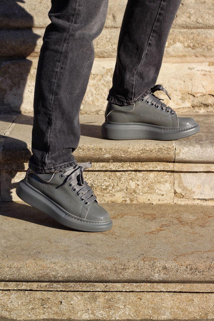 Alexander McQueen Low Dark Grey Patent