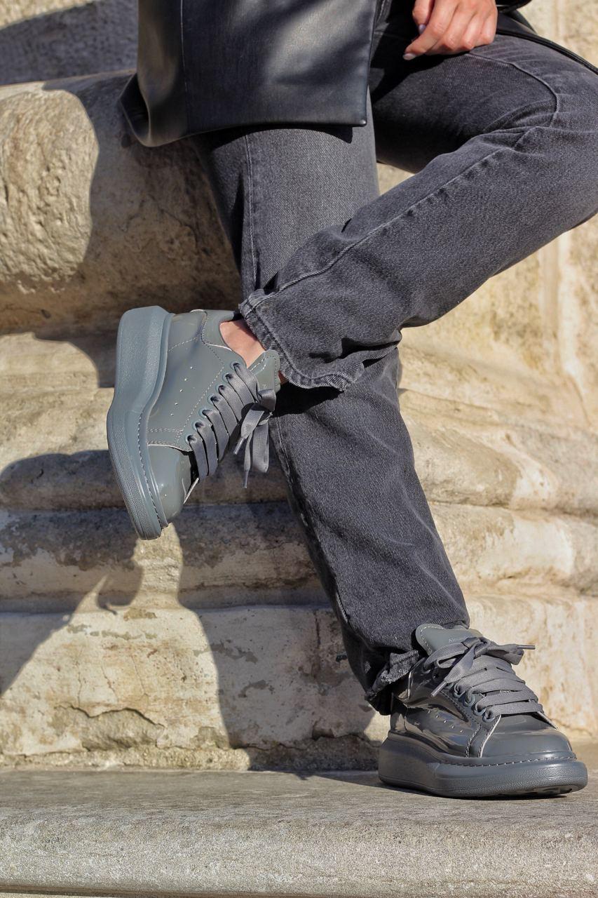 Alexander McQueen Low Dark Grey Patent