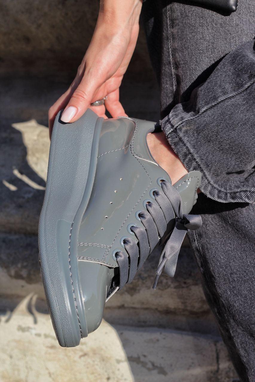Alexander McQueen Low Grey Patent