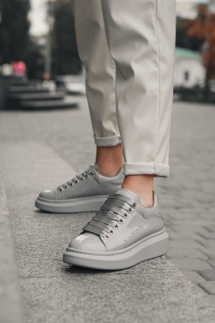 Alexander McQueen Low Grey Patent