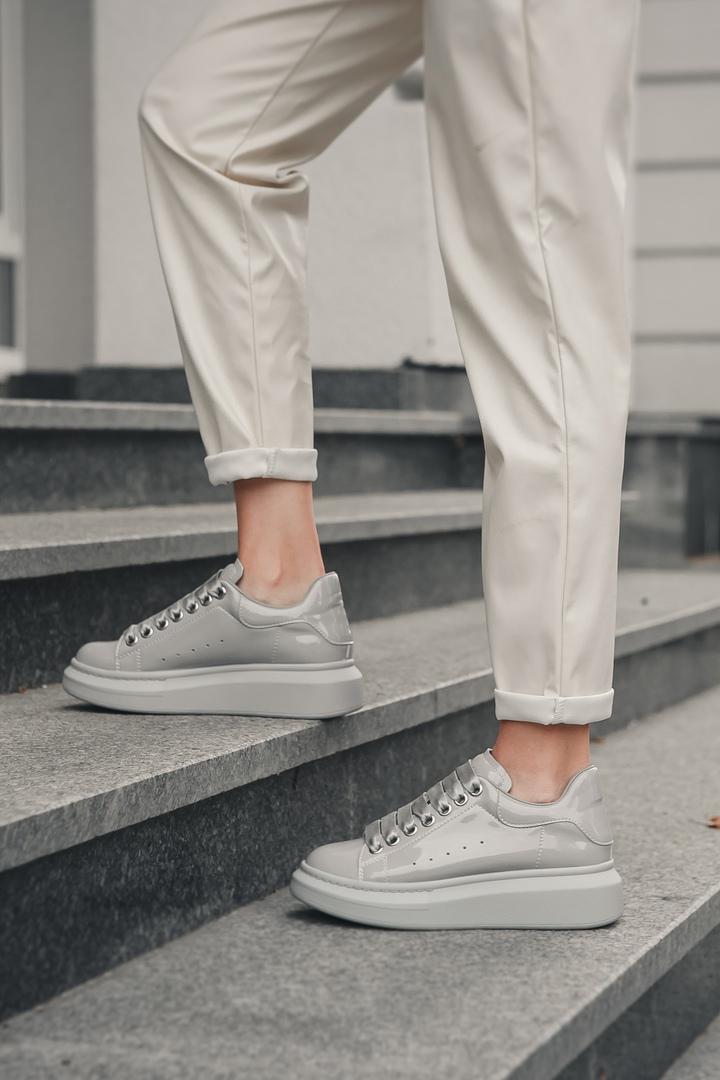 Alexander McQueen Low Grey Patent