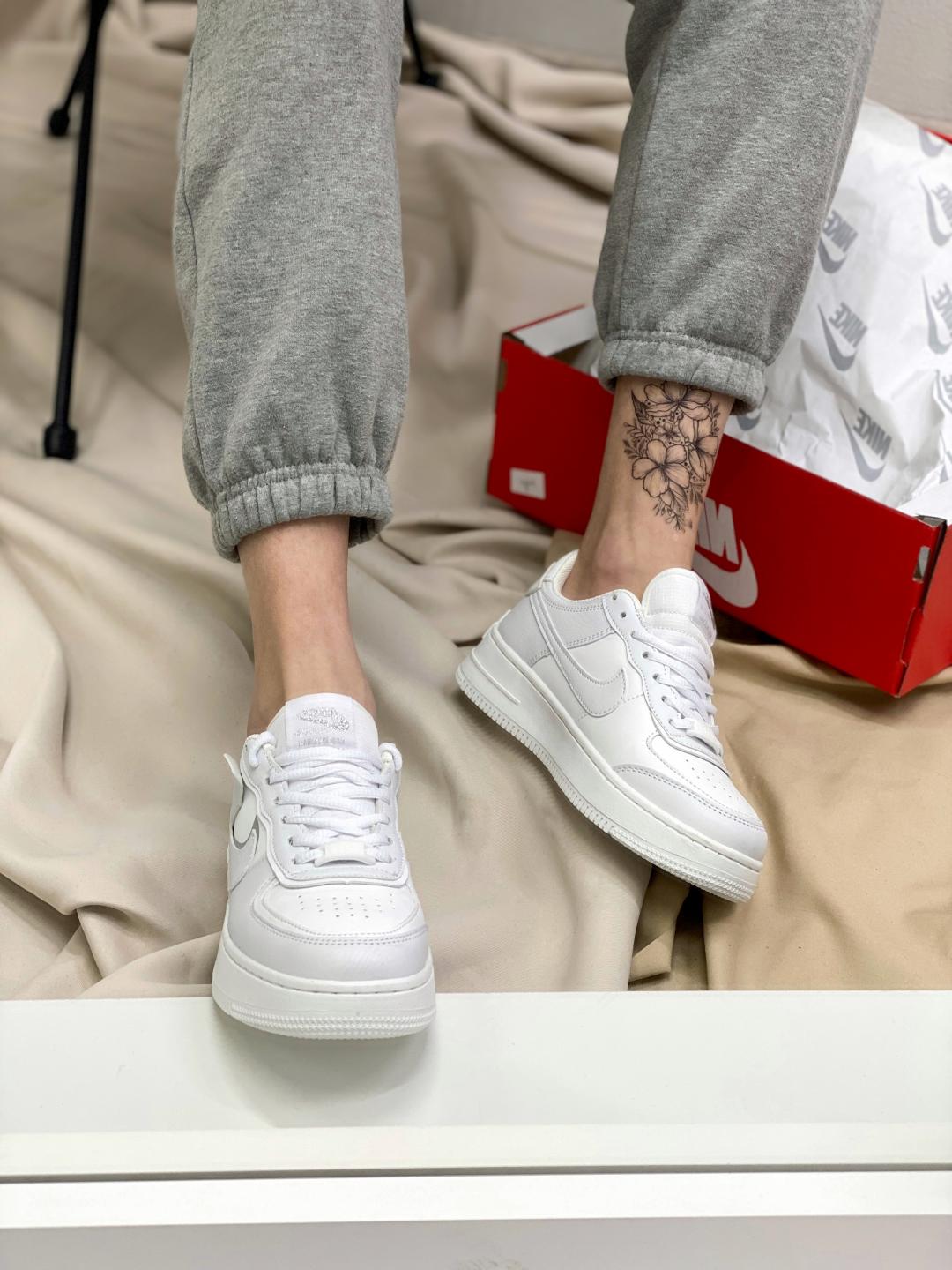 Nike Air Force 1 SHADOW White Silver