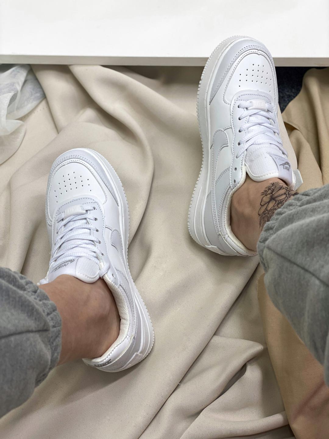 Nike Air Force 1 SHADOW White Silver