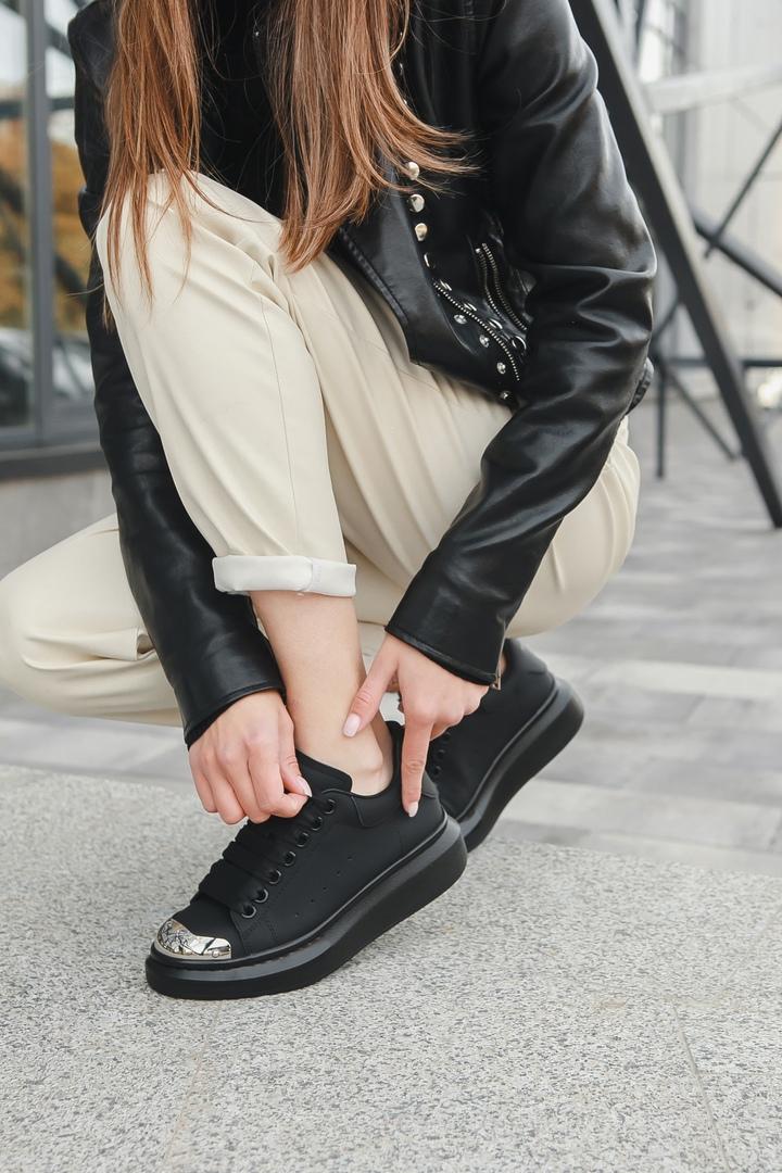 Alexander McQueen Low Black Metal (Нубук)