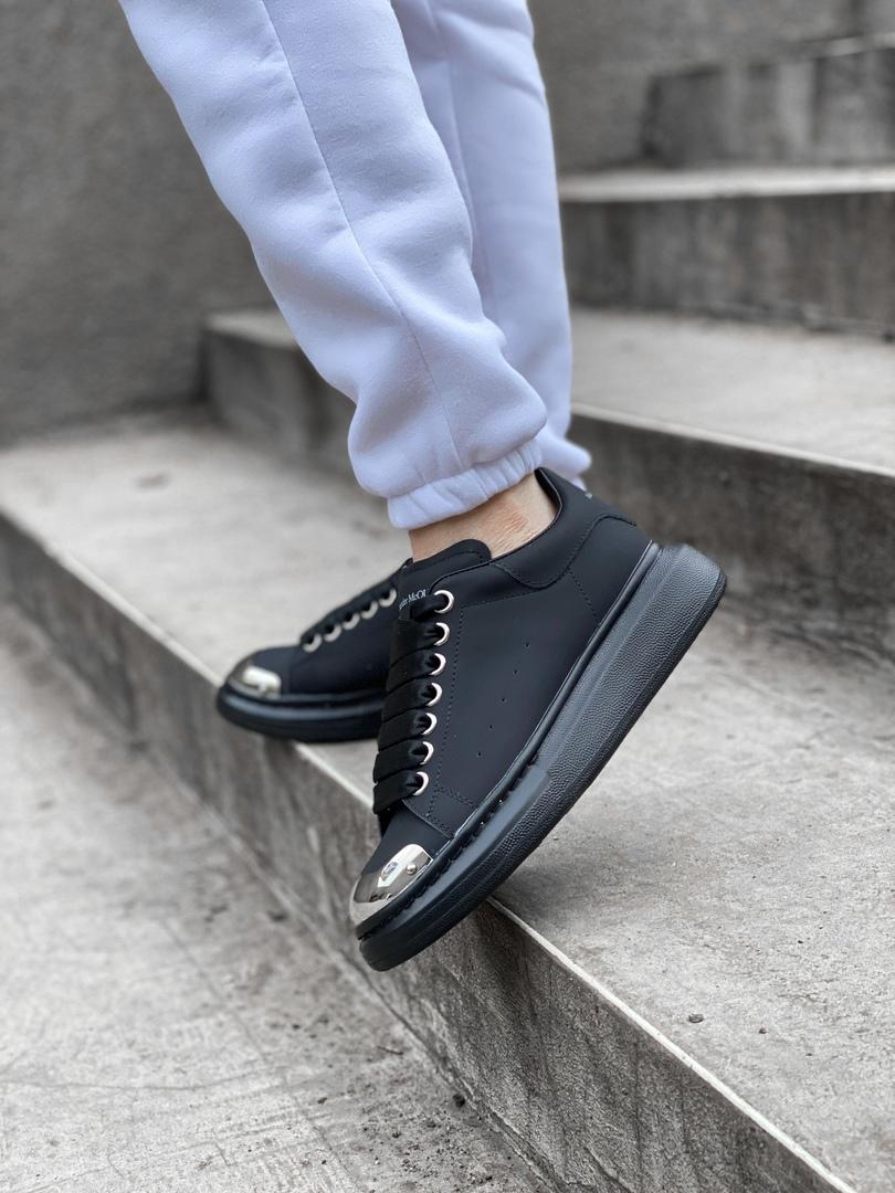 Alexander McQueen Low Black Metal (Нубук)