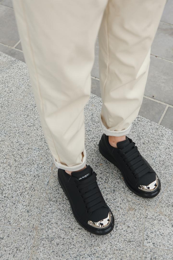 Alexander McQueen Low Black Metal (Нубук)