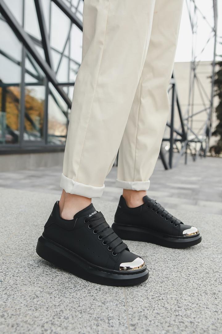 Alexander McQueen Low Black Metal (Нубук)