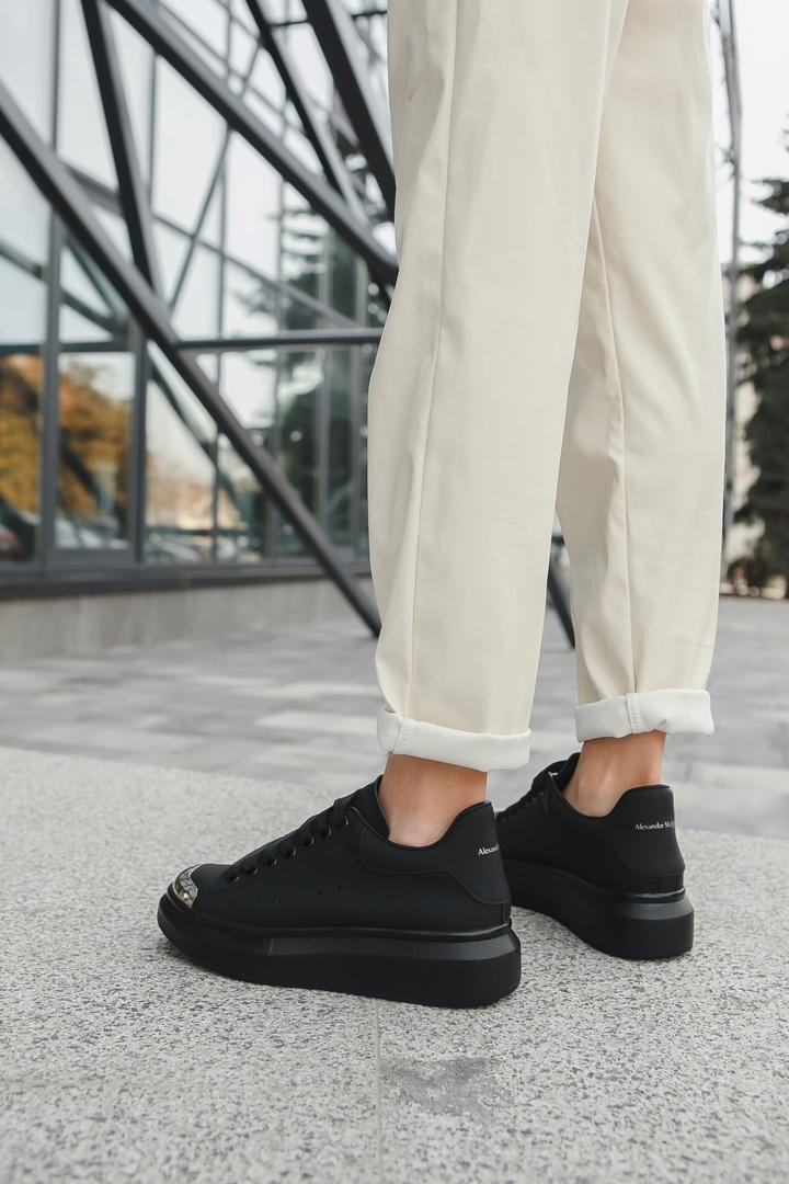Alexander McQueen Low Black Metal (Нубук)