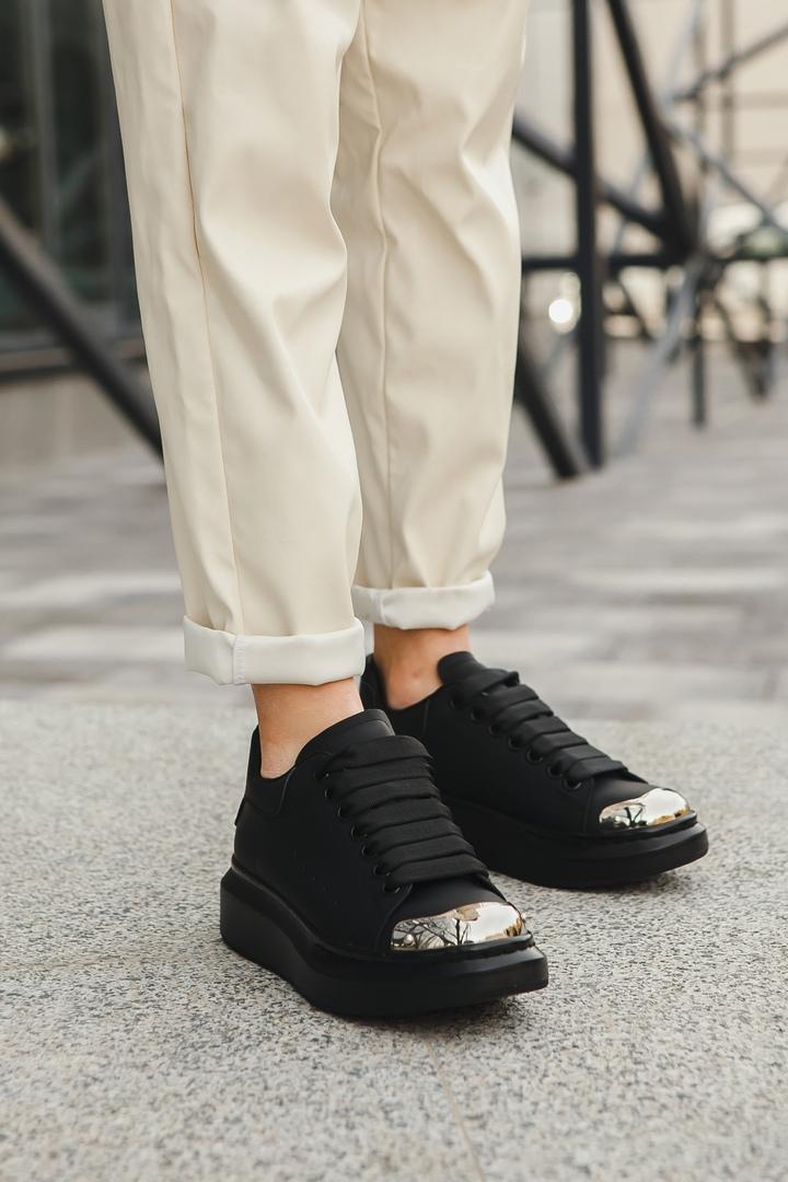 Alexander McQueen Low Black Metal (Нубук)