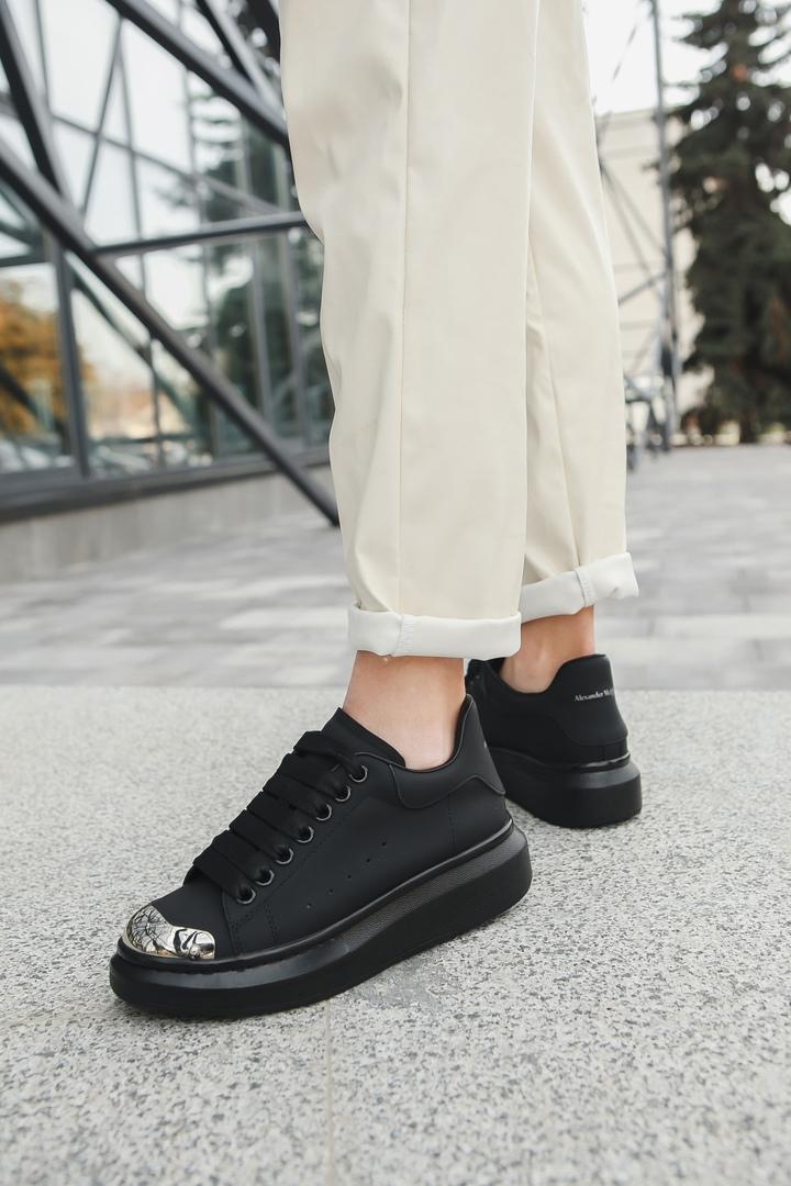 Alexander McQueen Low Black Metal (Нубук)