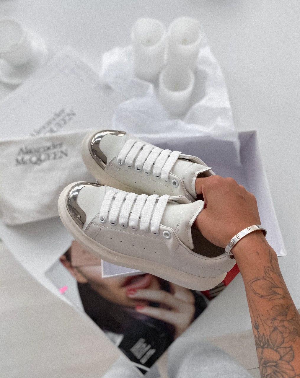 Alexander McQueen Low White Metal