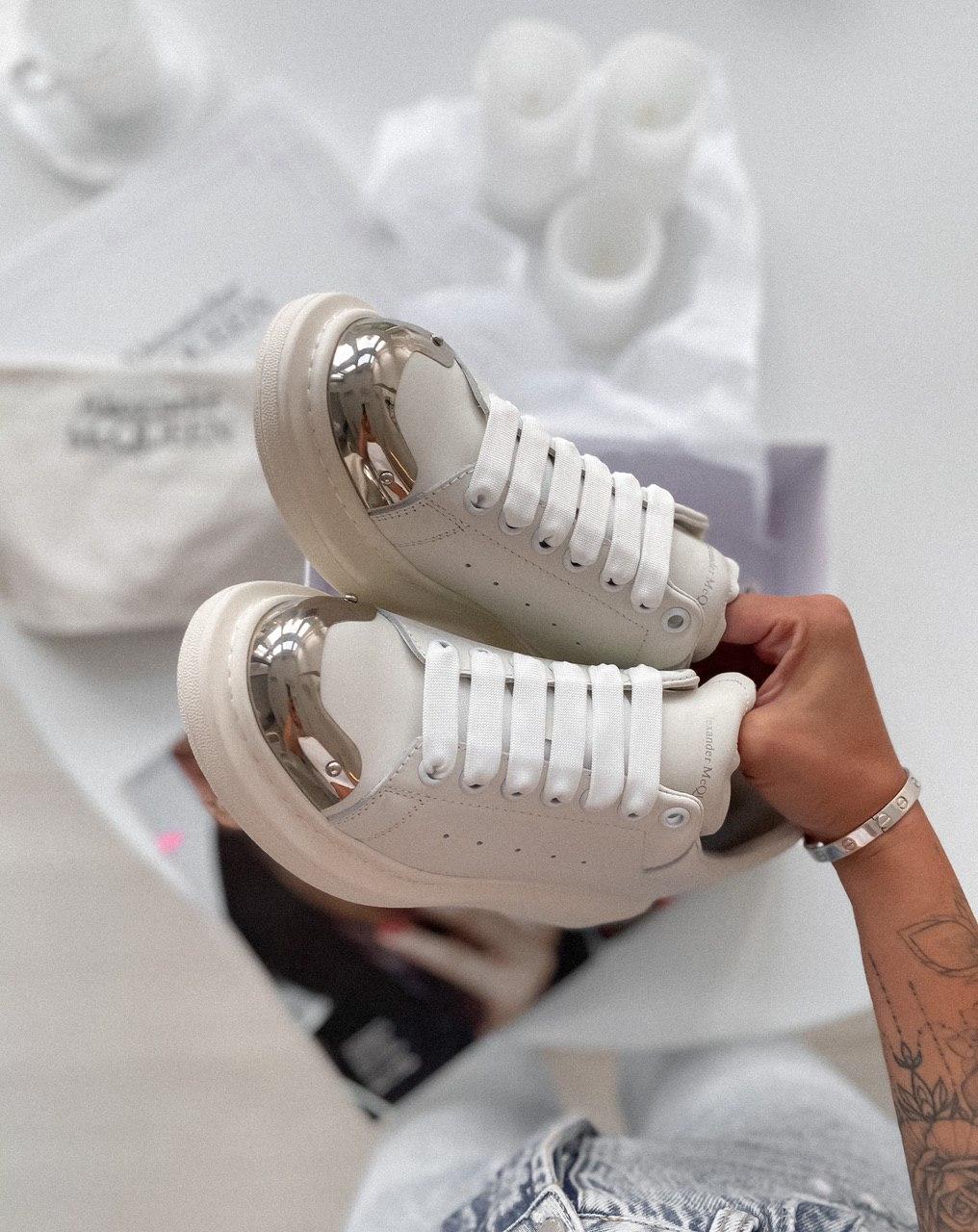 Alexander McQueen Low White Metal
