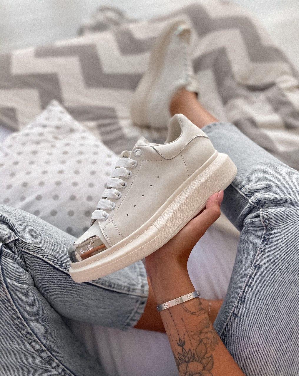 Alexander McQueen Low White Metal