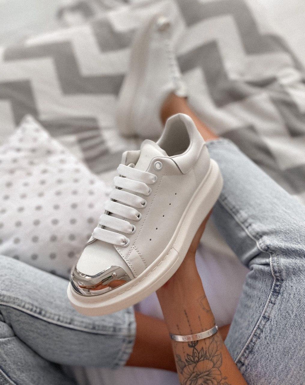 Alexander McQueen Low White Metal