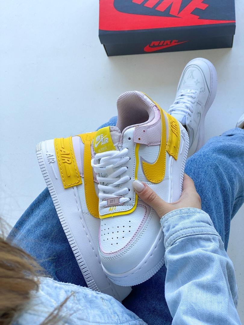Nike Air Force 1 SHADOW White Yellow Pink