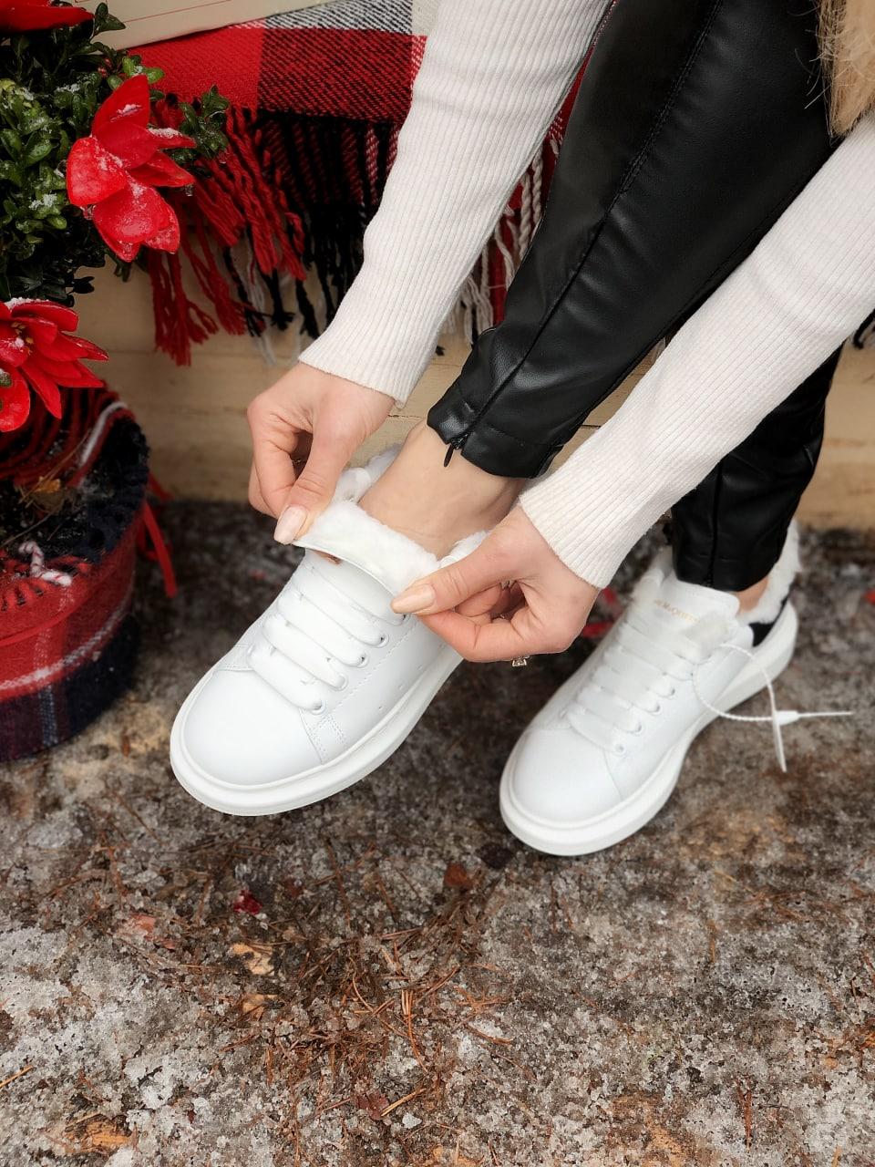 Alexander McQueen White Black FUR