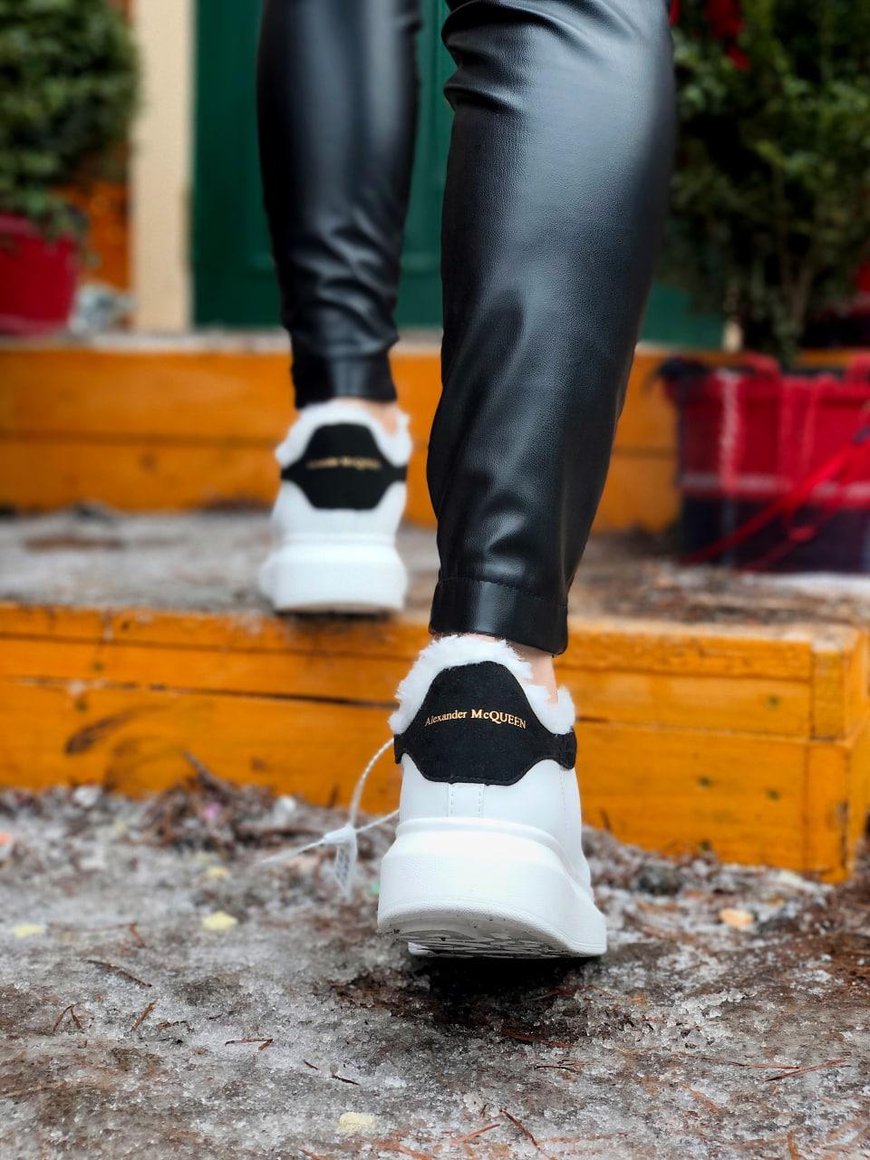 Alexander McQueen White Black FUR