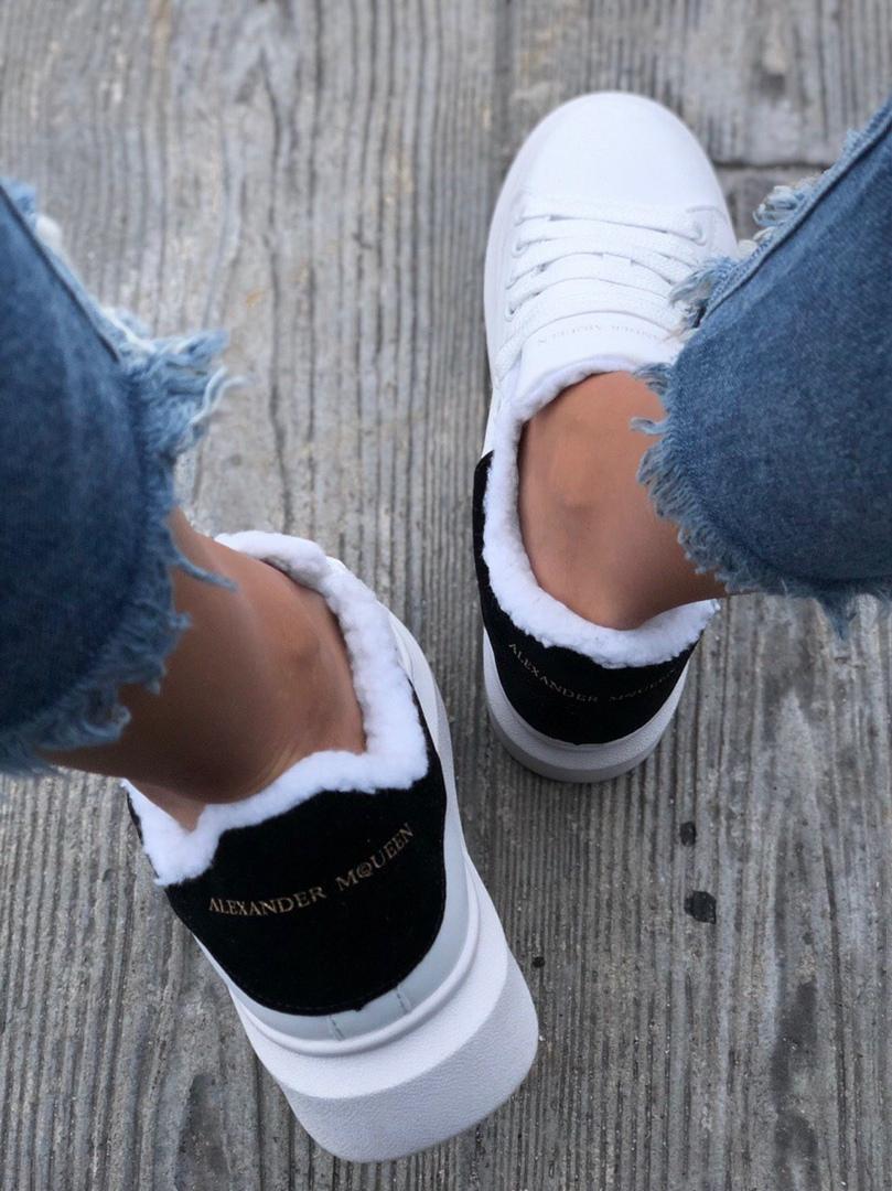 Alexander McQueen White Black FUR 2