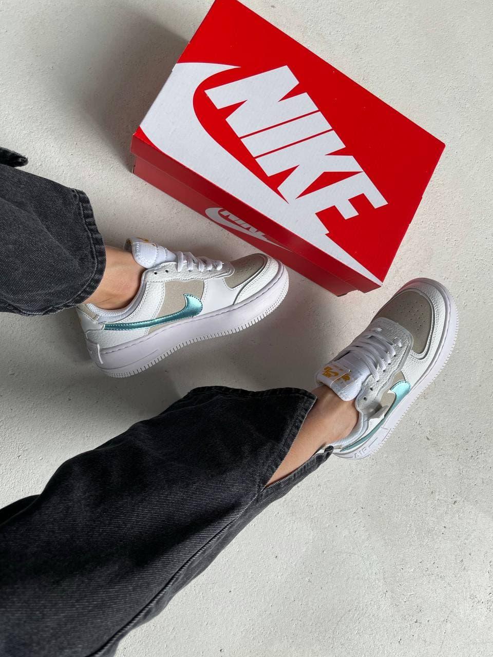 Nike Air Force 1 SHADOW White Sparkle Blue